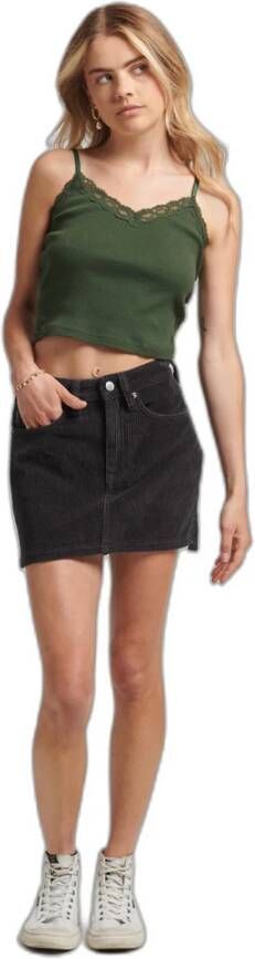 Superdry Fluwelen minirok voor dames Zwart Dames