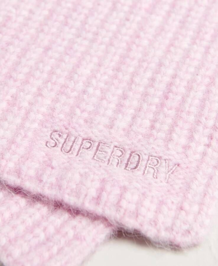 Superdry geribbelde sjaal Essential Roze Dames