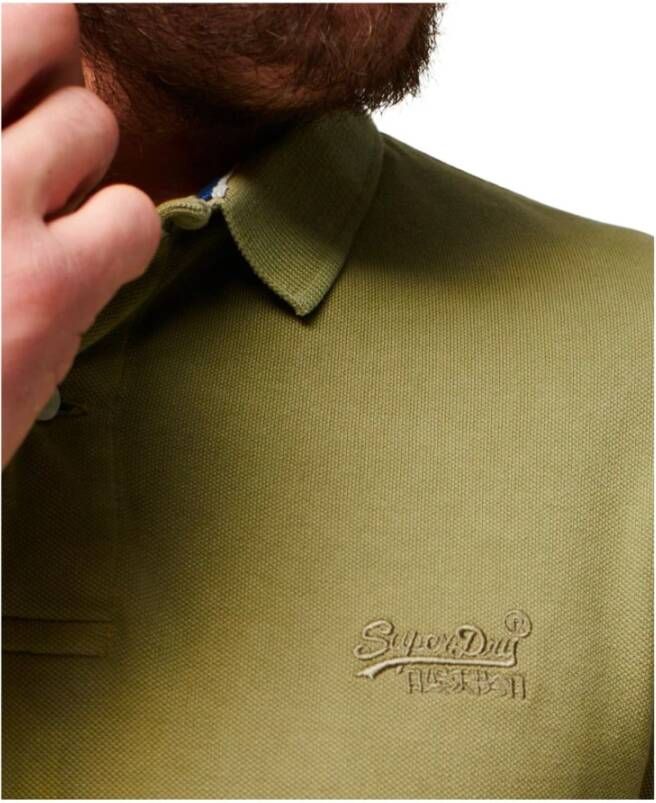 Superdry Vintage Stijl Destroyed Polo Groen Heren