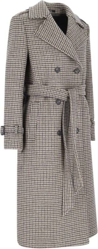 Tagliatore Belted Coats Beige Dames
