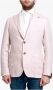 Tagliatore Luxe Linnen en Wol Blend Blazer Pink Heren - Thumbnail 2