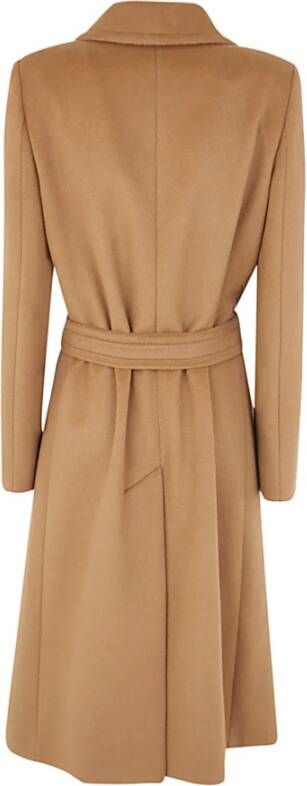 Tagliatore Kameel Molly Lange Jas met Riem Beige Dames