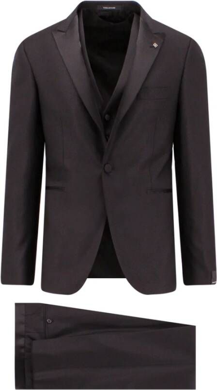 Tagliatore Luxe Single Breasted Suit Set Black Heren