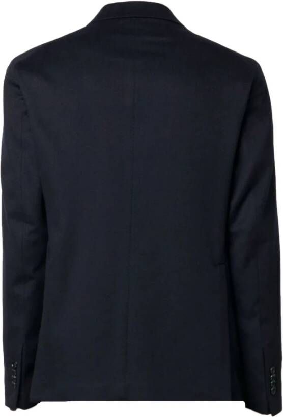 Tagliatore Navy Blauwe Wol-Kasjmier Blazer Blauw Heren