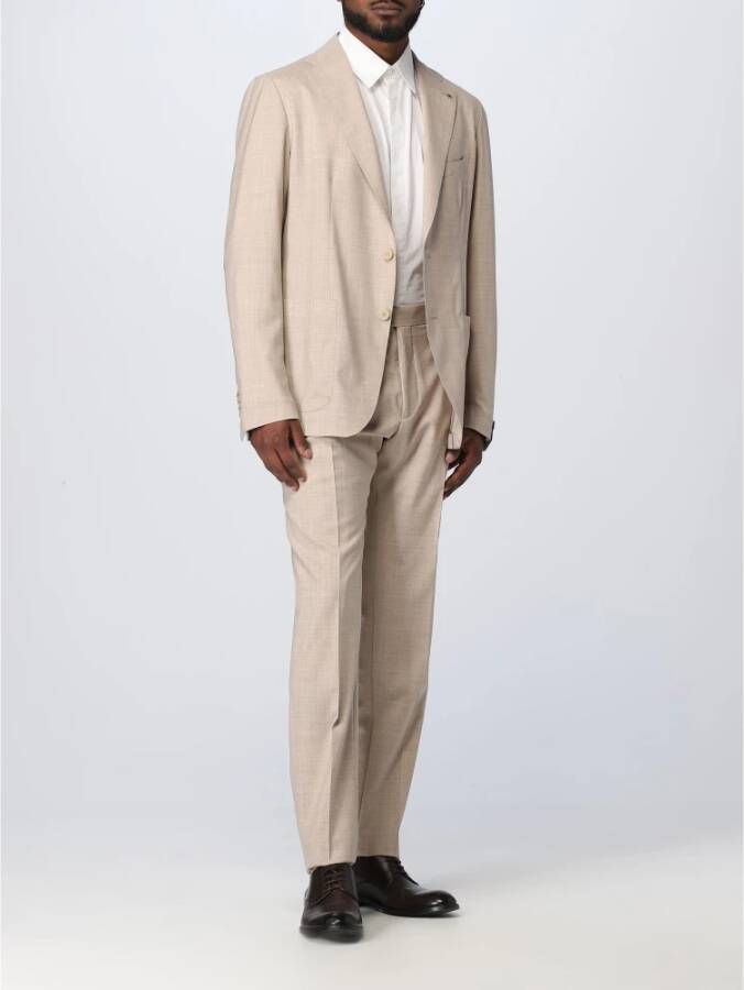 Tagliatore Single Breasted Suits Beige Heren