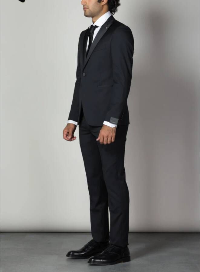 Tagliatore Single Breasted Suits Zwart Heren