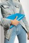 The Attico Helderblauwe Clutch met Magnetische Sluiting en Zilveren Logo Blue Dames - Thumbnail 4