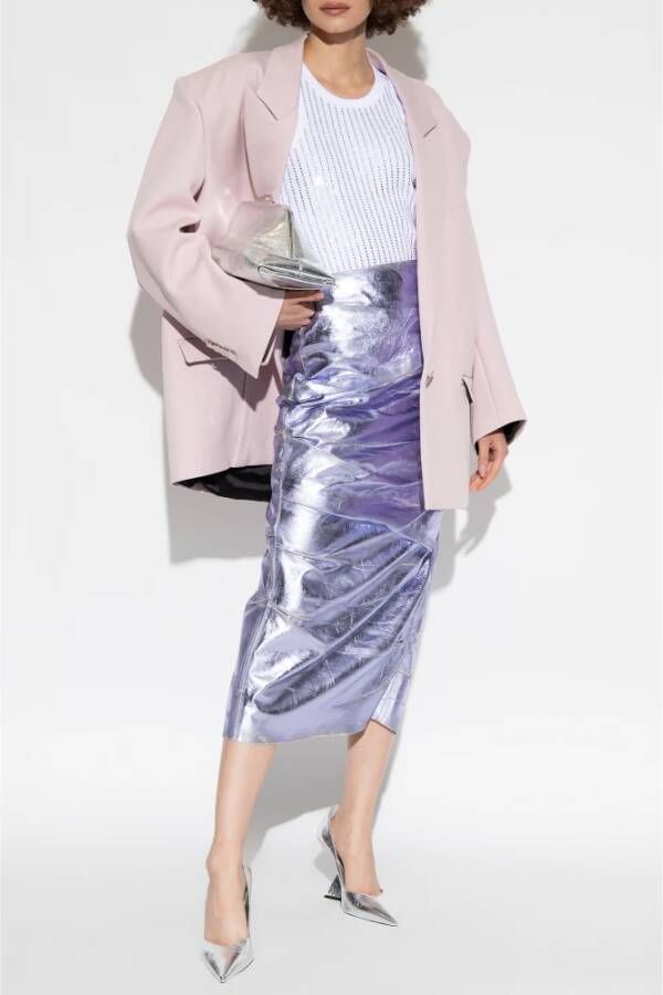 The Attico Leren rok Paars Dames
