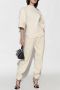 The Attico Geborduurde Logo Katoenen Broek Beige Dames - Thumbnail 3