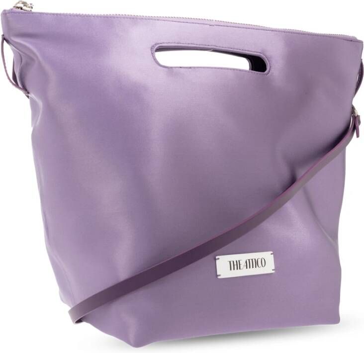 The Attico Via dei Giardini 30 satijnen schoudertas Purple Dames