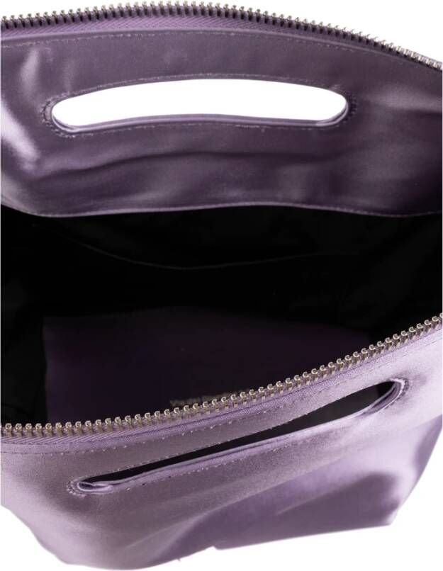 The Attico Via dei Giardini 30 satijnen schoudertas Purple Dames