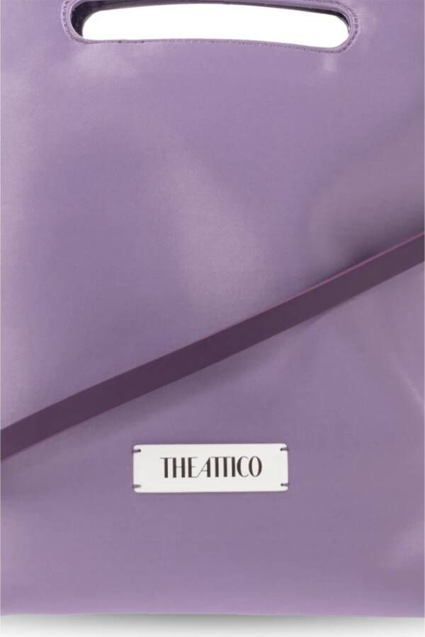 The Attico Via dei Giardini 30 satijnen schoudertas Purple Dames