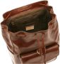 The Bridge Bruine leren rugzak met voorlogo Brown Unisex - Thumbnail 2