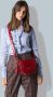 The Bridge Rode Leren Schoudertas Retro Stijl Red Dames - Thumbnail 3