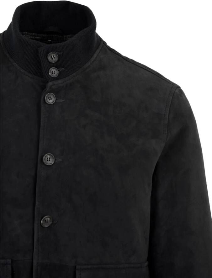 The Jack Leathers Blauwe Long Island Leren Jas Blue Heren