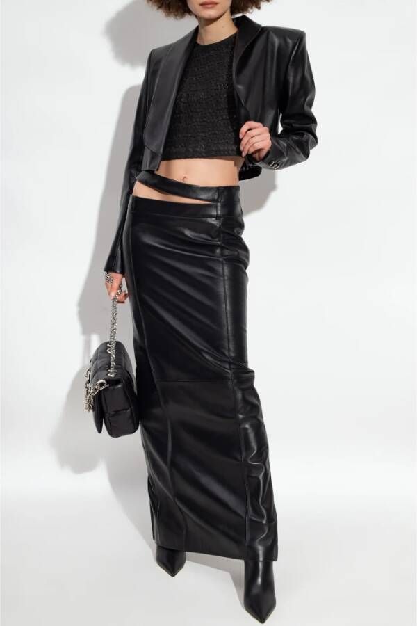 The Mannei Apart leren rok Zwart Dames