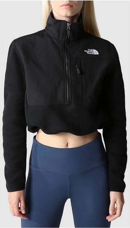 The North Face Zwarte Denali Crop Fleece met Rits Zwart Dames