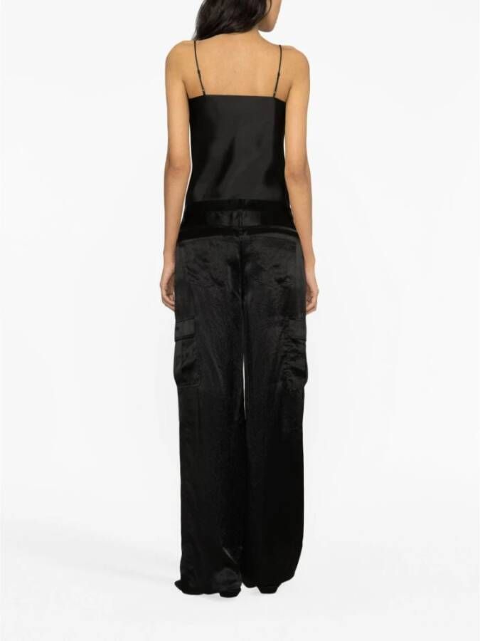 Theory Zwarte Cargo Satijnen Broek Zwart Dames