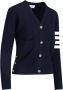 Thom Browne Blauwe Wol V-Hals Cardigan Sweater Blue Dames - Thumbnail 2