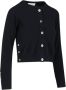 Thom Browne Zwarte Kasjmier Cardigan met Ronde Hals Black Dames - Thumbnail 2