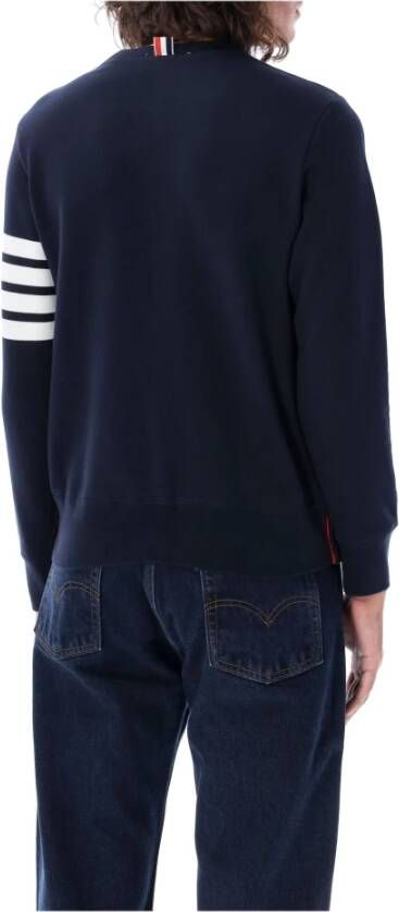 Thom Browne Navy Klassieke Crewneck Gebreide Kleding voor Heren Blauw Heren