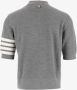 Thom Browne Grijze Polo Shirt van Wol met 4-Bar Detail Grijs Heren - Thumbnail 2