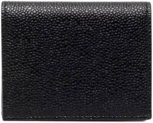 Thom Browne 3-Bow Double Card Holder IN Pebble Grain Leather L10 H8 Zwart Dames