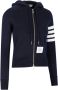 Thom Browne Gestreepte Mouw Katoenen Zip Hoodie Gray Dames - Thumbnail 4