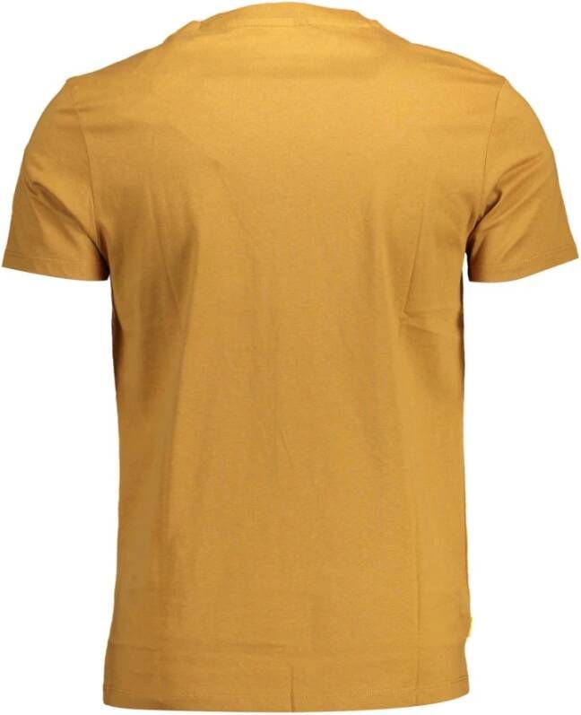 Timberland Brown Cotton T-Shirt Geel Heren