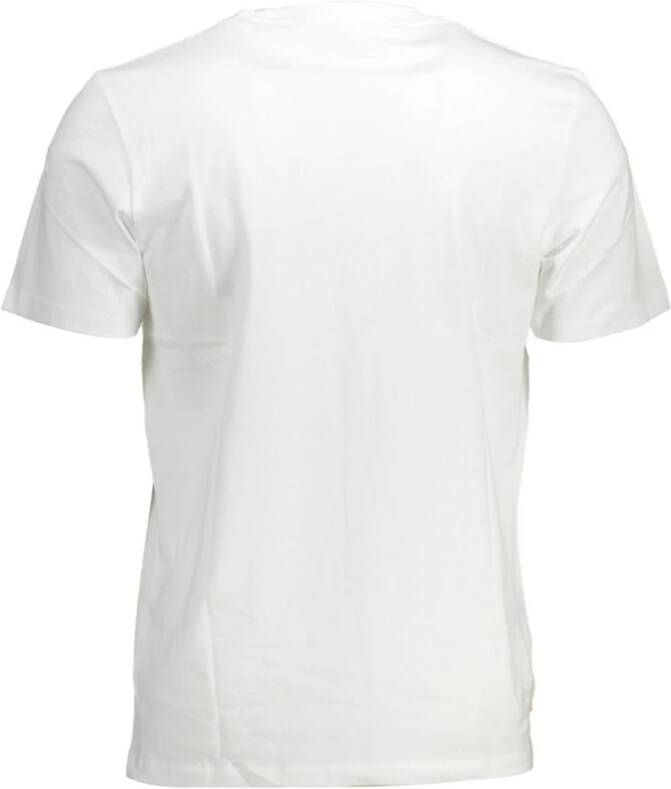 Timberland White Cotton T-Shirt Wit Heren
