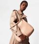 TOD'S Grote leren T Case Hobo Tas Beige Dames - Thumbnail 2