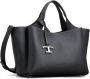 TOD'S Zwarte Leren Tote Tas met Logo Plaque Zwart Dames - Thumbnail 2