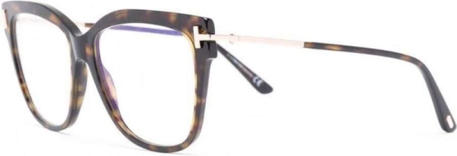 Tom Ford Bruine Rechthoekige Acetaatbril Bruin Dames