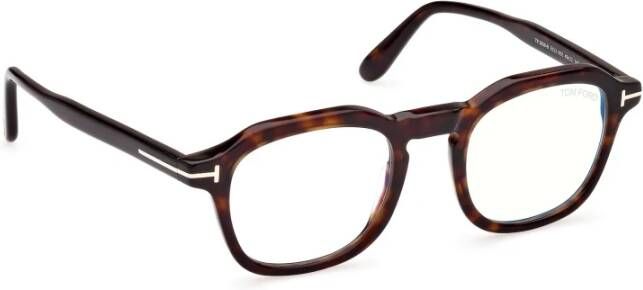 Tom Ford Minimalistisch Vierkant Frame Bril Bruin Dames