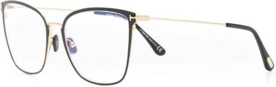 Tom Ford Metalen Cat Eye Bril Ft5839B Zwart Dames