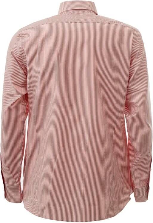 Tom Ford Roze Dunne Strepen Regular Fit Overhemd Roze Heren