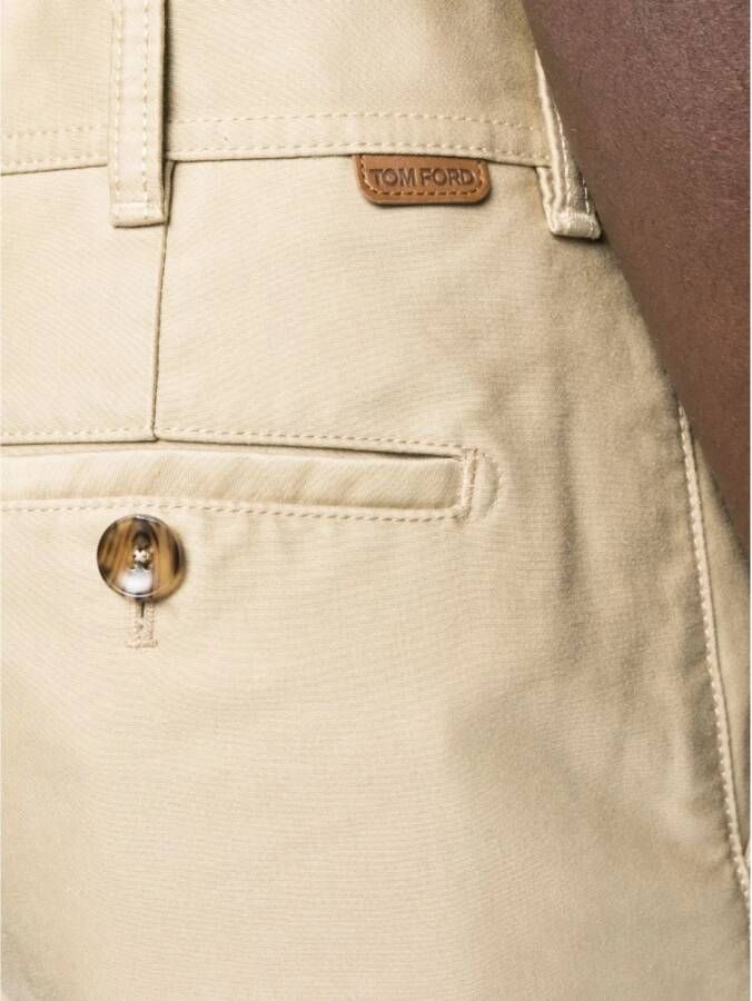 Tom Ford Stijlvolle Slim-fit Chino Broek Beige Heren