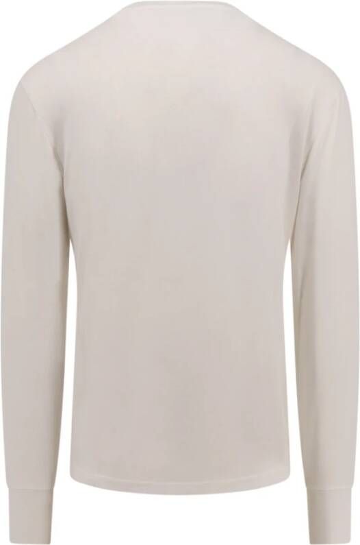 Tom Ford Geborduurd Monogram T-Shirt White Heren