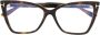 Tom Ford Blauw Blok Brillen in Donker Havana Brown Unisex - Thumbnail 2
