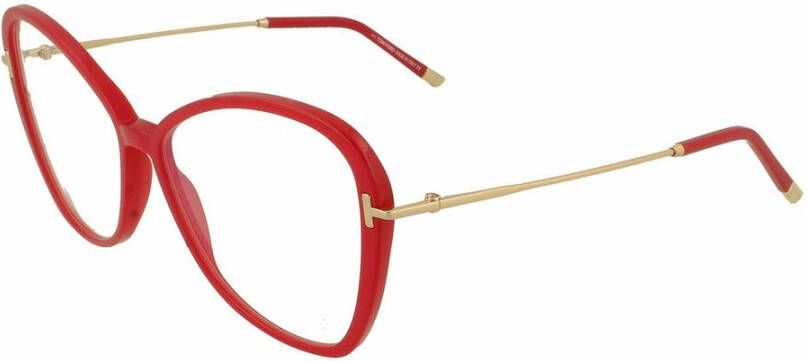 Tom Ford Oversized Vlinder Blauwlichtfilter Bril Rood Dames