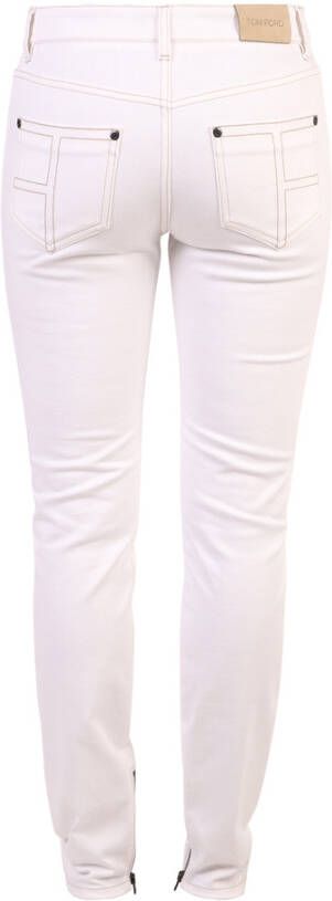 Tom Ford Witte Jeans met knoop- en ritssluiting Wit Dames