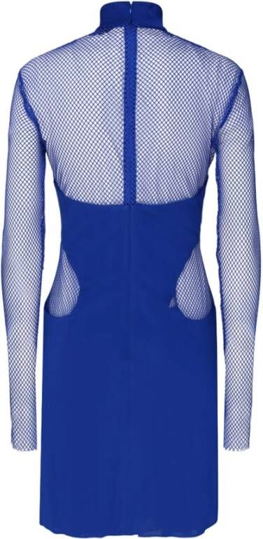 Tom Ford Kobaltblauwe Illusie Mesh Panel Minijurk Blauw Dames