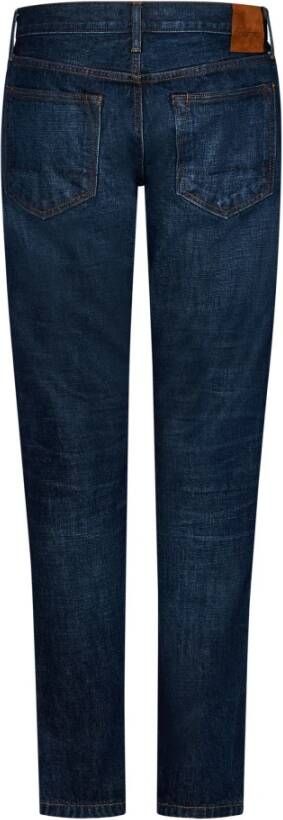 Tom Ford Slim Fit Blauwe Jeans met Vintage Spoeling Blauw Heren