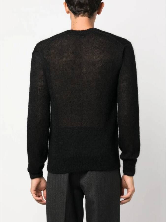 Tom Ford Zwarte V-hals Gebreide Trui Aw23 Zwart Heren