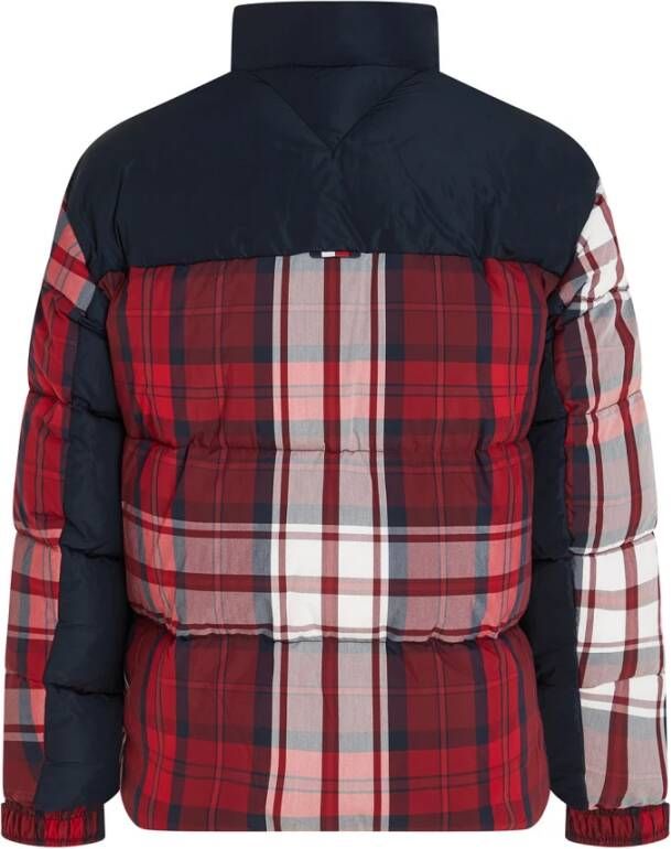 Tommy Hilfiger Check Puffer Jas Red Heren