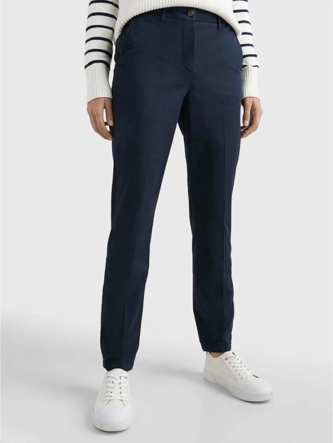 Tommy Hilfiger Leather Trousers Blauw Dames