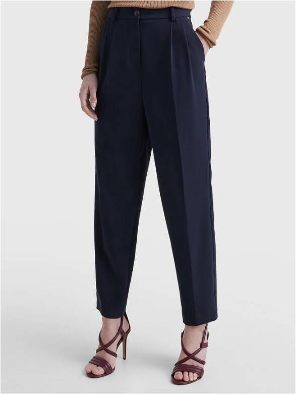Tommy Hilfiger Leather Trousers Blauw Dames