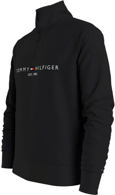 Tommy Hilfiger Logo Mockneck trui zwart Mw0Wm20954 BDS Zwart Heren