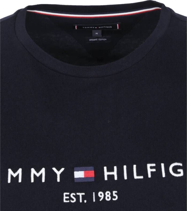 Tommy Hilfiger Logo T-shirt Donkerblauw Blauw Heren