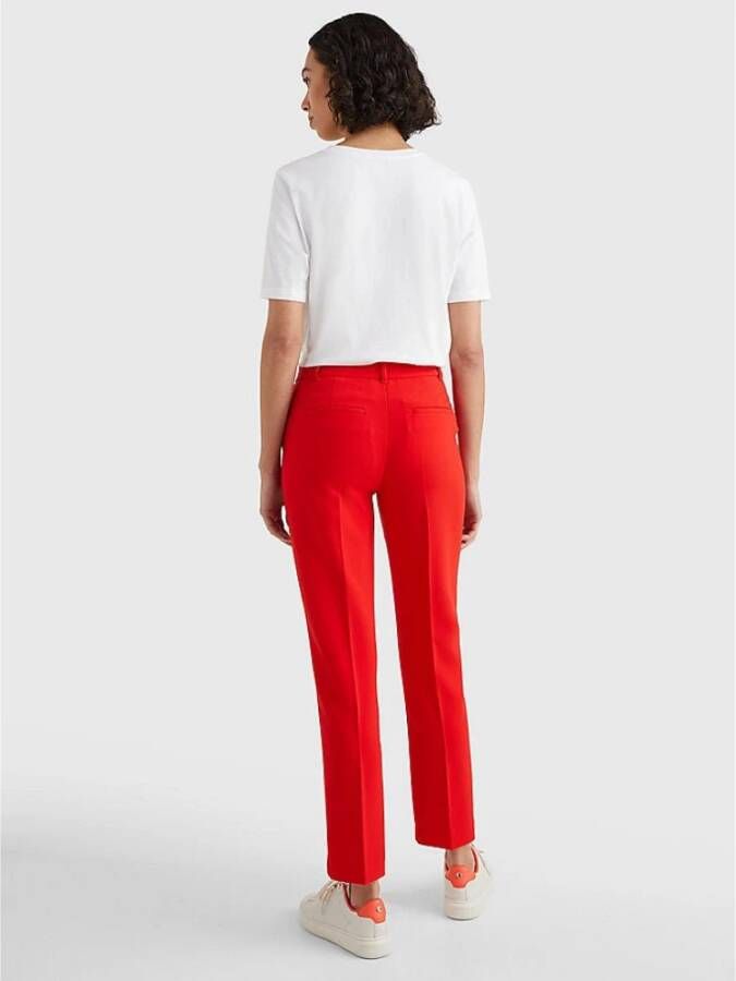 Tommy Hilfiger Slim-fit Trousers Rood Dames